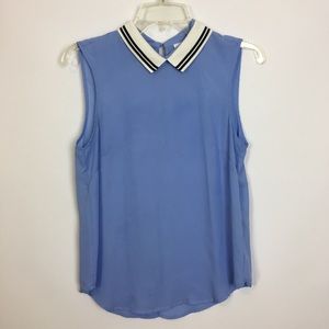 ModCloth Purple Striped Collared Blouse